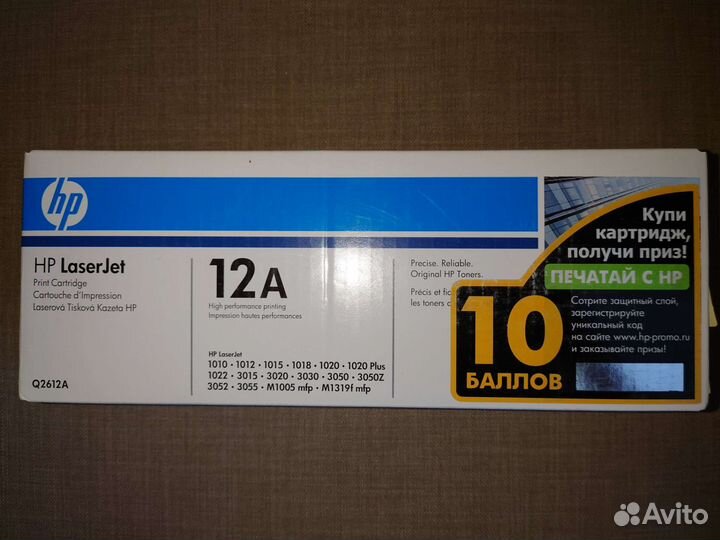 Оригинальный картридж HP Q2612aновый