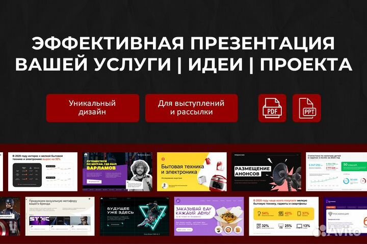 Дизайн презентации вашей услуги, идеи, проекта