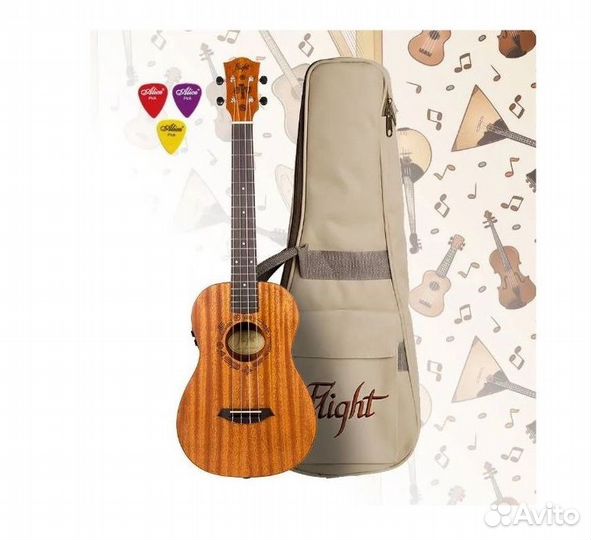 Укулеле бас Flight dubs MAH со звукоснимателем