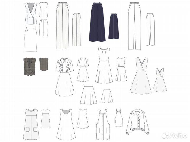 Разработка лекал одежды, конструктор, выкройки