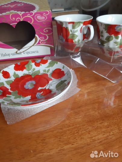 Чашка с блюдцем набор 2 пары