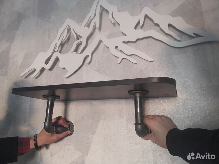 Полка навесная лофт в разборе