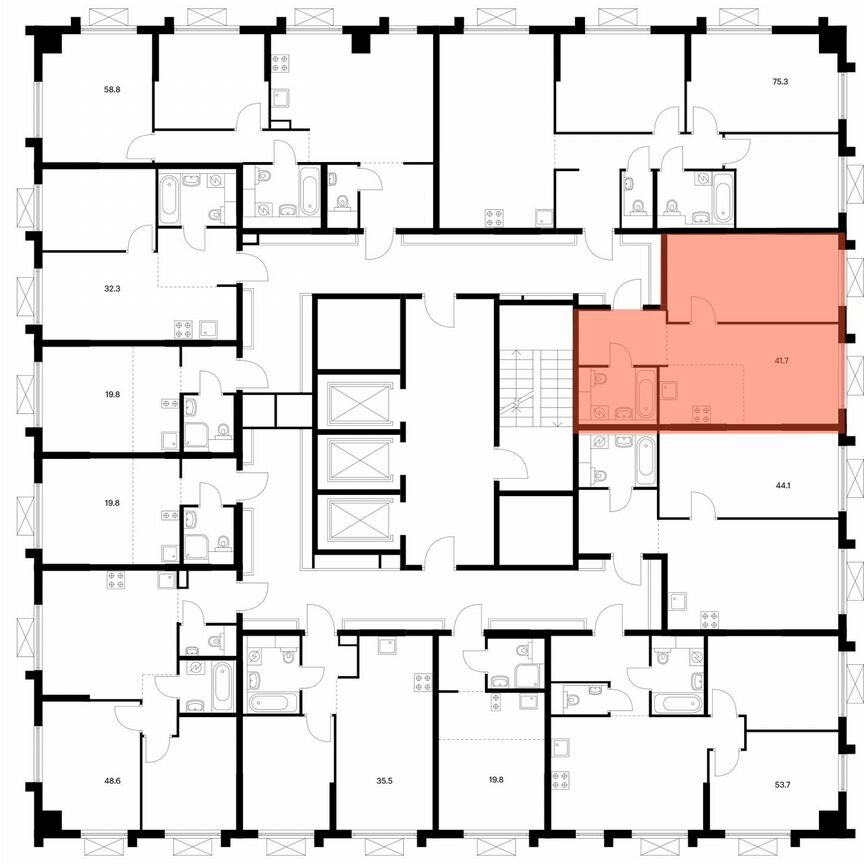 1-к. квартира, 41,7 м², 9/25 эт.