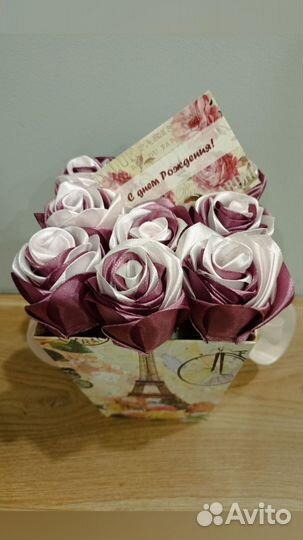 Букет из атласных лент