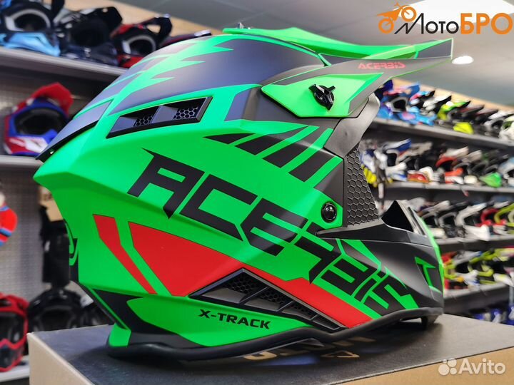 Шлем кроссовый Acerbis X-track 22-06 Fluo-Green/Bl