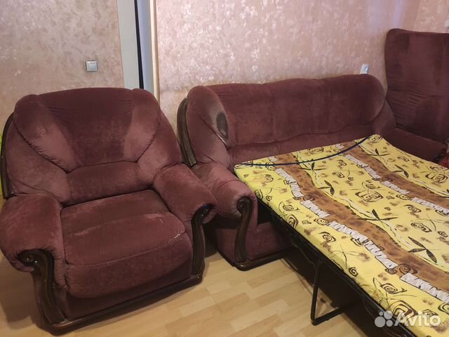 Диван раскладной, комплект с креслом , ширина 190, глубина 87, высота ...