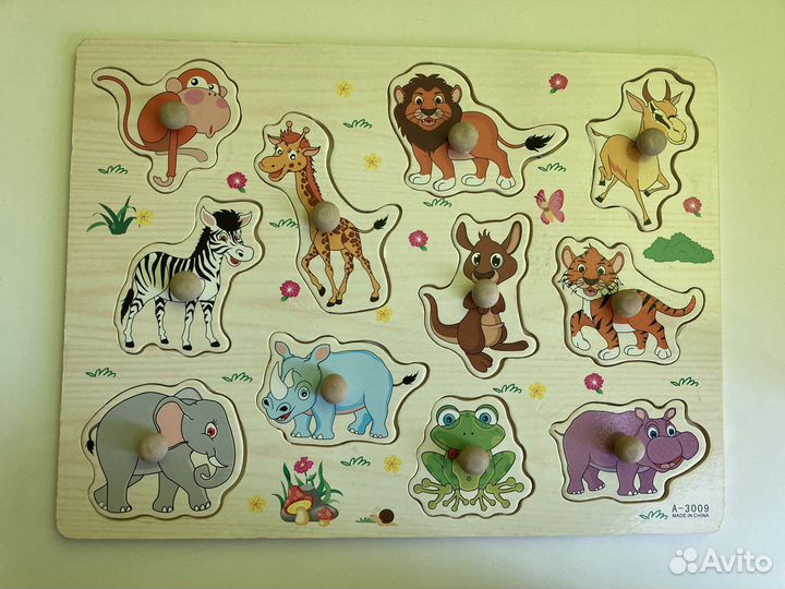 Деревянный пазл игра развивающая рамка