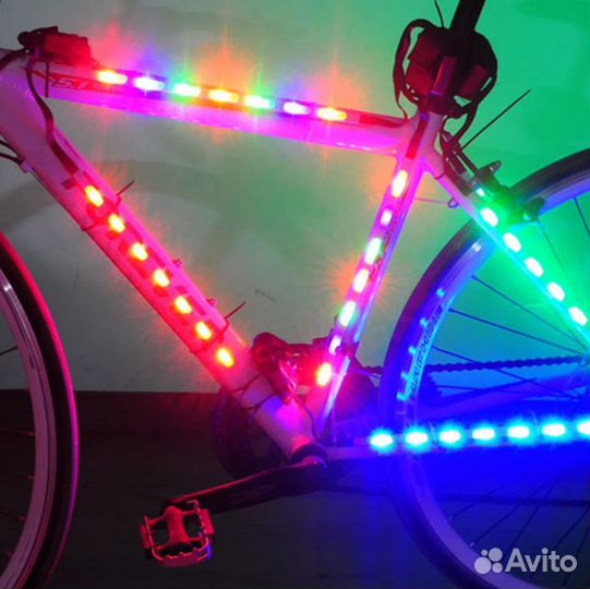 Светодиодная лента на велосипед цветная RGB