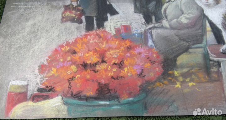 Бабушка Рисунок пастель бумага 30х40 см Чудакова Н