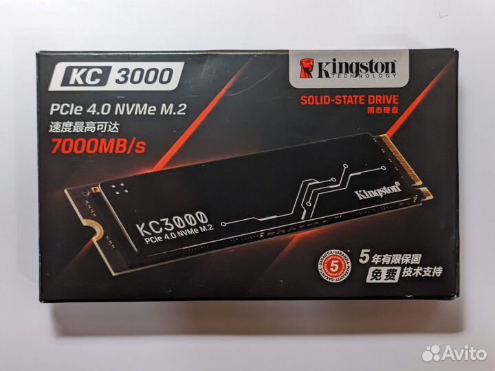SSD Kingston KC3000 1tb (7000/6000 Mb/s), новый