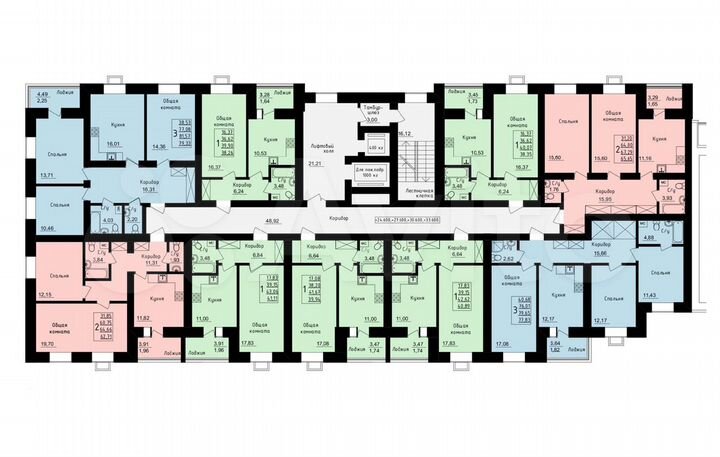 2-к. квартира, 65,7 м², 9/12 эт.