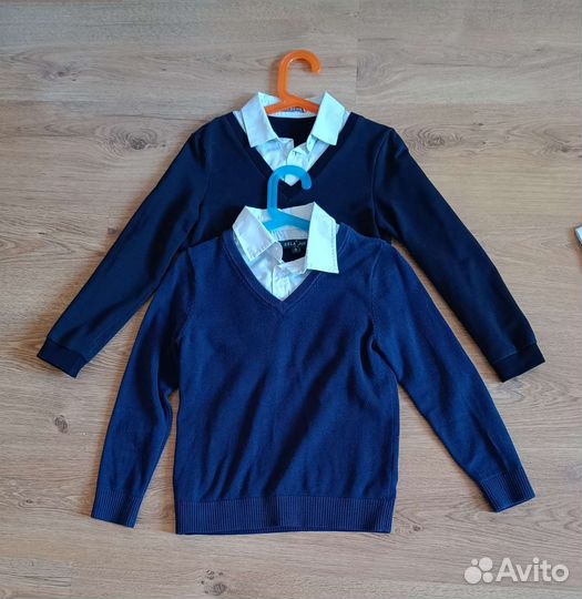 Рубашки и свитер-обманка 122-128