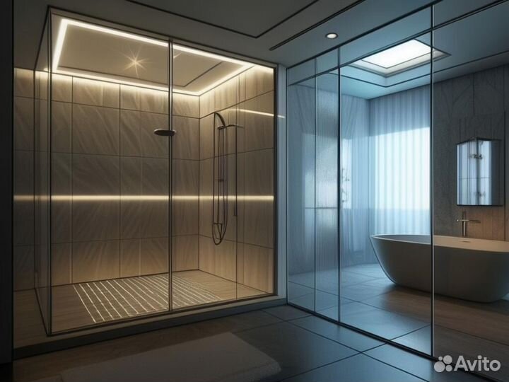 Душевые стеклянные перегородки гарантия 5 лет