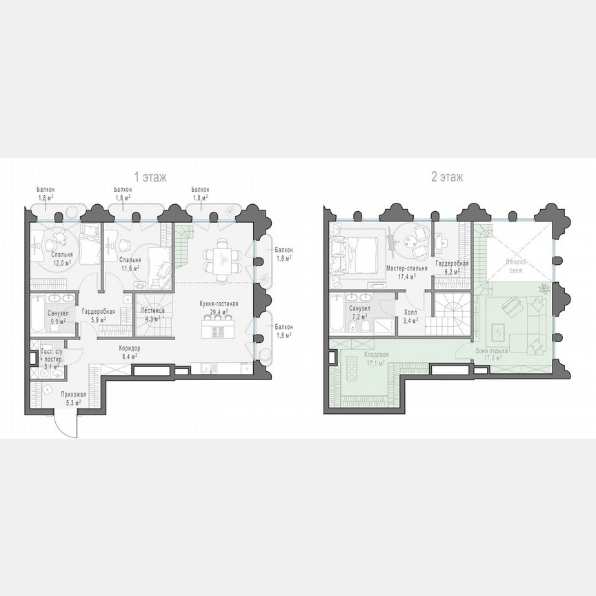 3-к. квартира, 122,2 м², 3/13 эт.