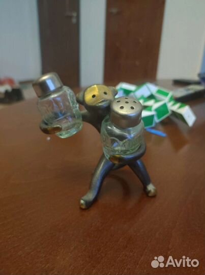 Обезьянка бронзовая / латунь СССР, солонка