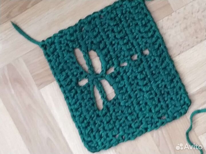 Ковер со стрекозами ручная работа полиэфирный шнур