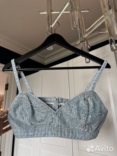 Топ со стразами topshop