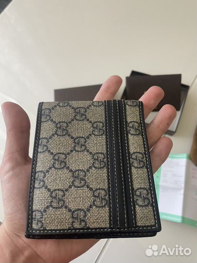 Gucci monogram wallet beige