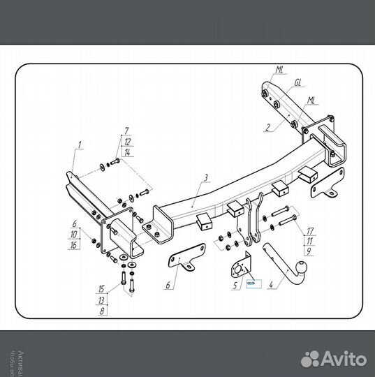 Фаркоп mercedes GLE-Klass(W166) 2015-2019