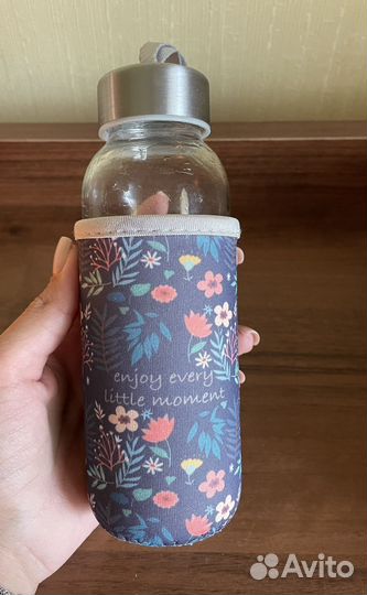 Бутылка для волы стеклянная