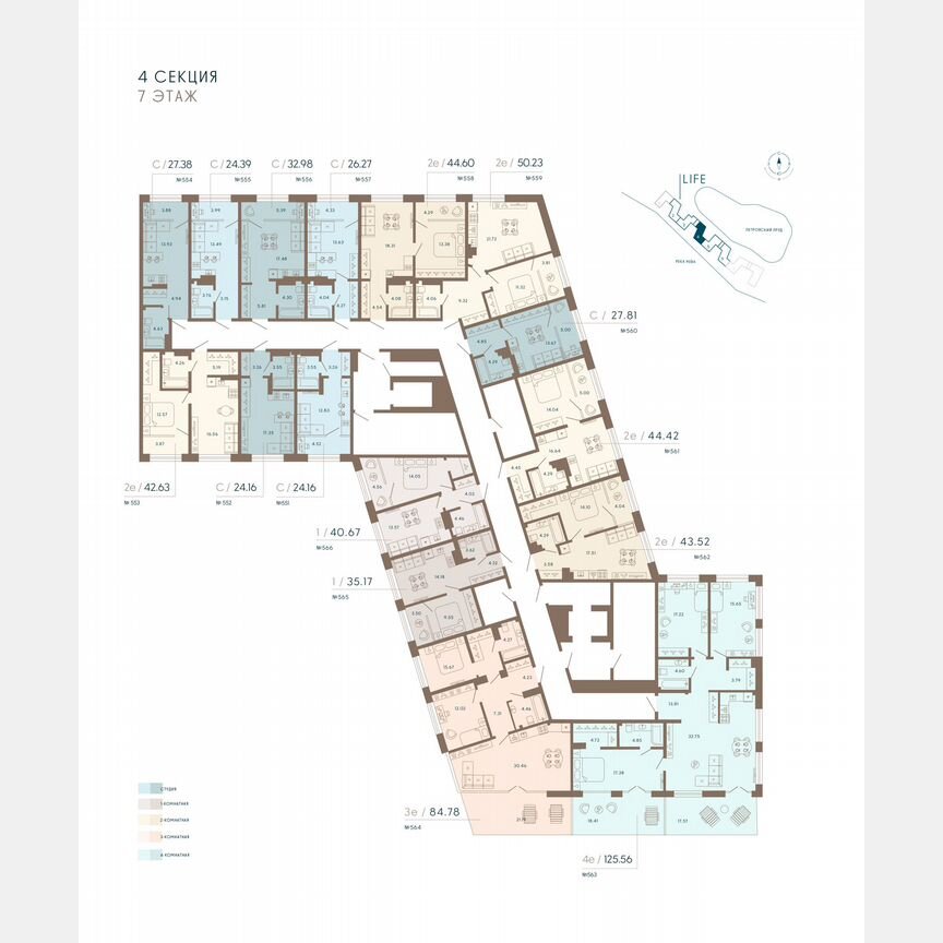 Апартаменты-студия, 33,9 м², 7/8 эт.