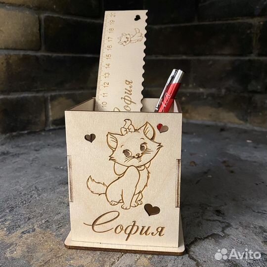 Органайзер и линейка из дерева