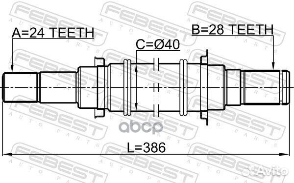 Полуось правая 24X377X28 0512-BL16MT 0512-BL16MT