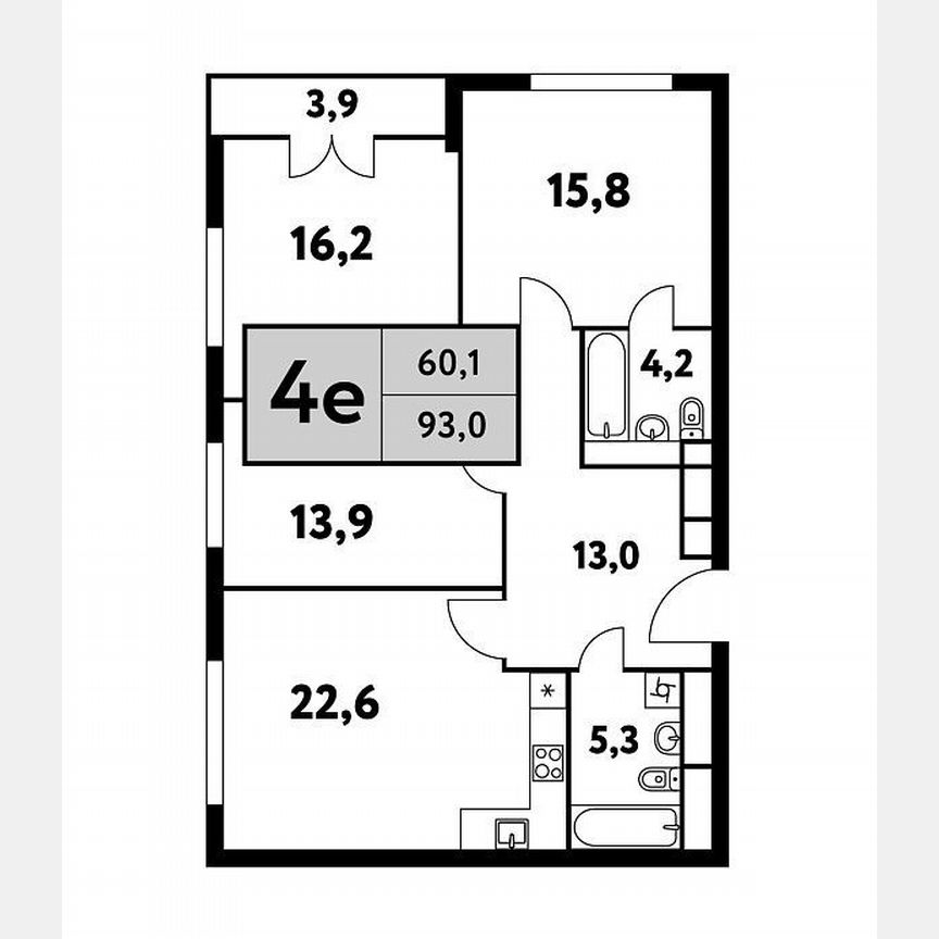 3-к. квартира, 93 м², 29/35 эт.