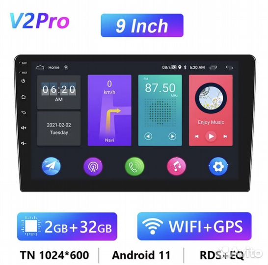 Автомагнитола 9‘0 /10’ Android 11 GPS, 2/32Gb