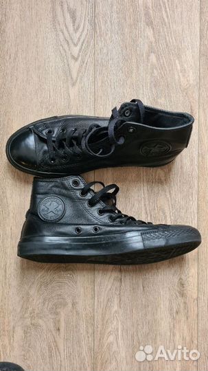 Кожаные кеды Converse Chuck Taylor чёрные