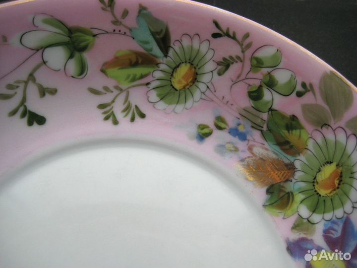 19 век. Блюдце. М.С.Кузнецов. Антикварное блюдо