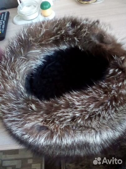 Шапка зимняя меховая женская чернобурая лиса