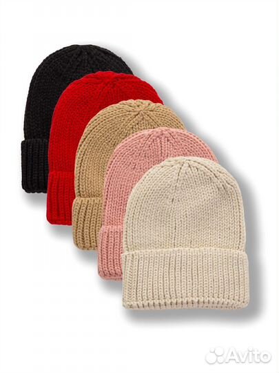 Шапка бини средней вязки Оптом f-2250