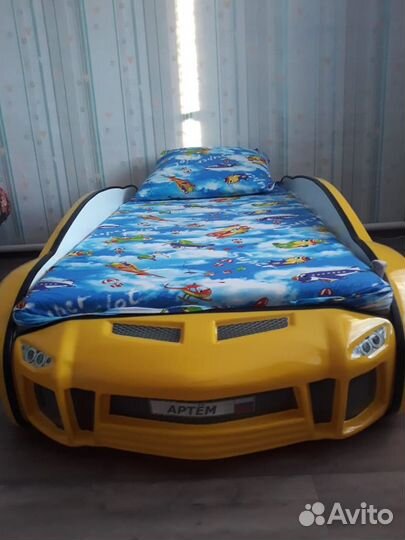 Кроватка Ламба Next Желтая 2 с матрасом в наличии