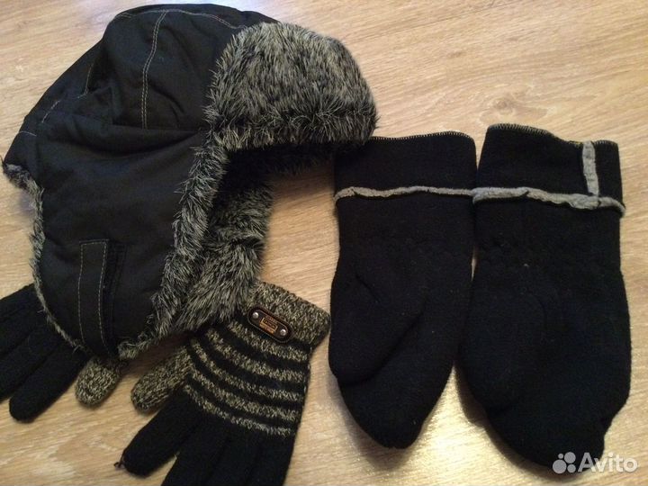 Шапка с перчатками и варежками 5-7 лет
