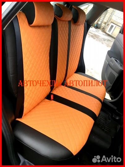 Чехлы Автопилот Mitsubishi ASX из экокожи Ромб