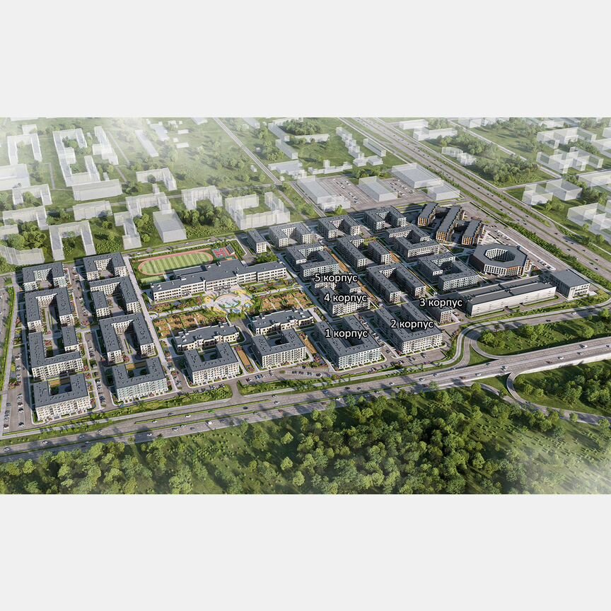 2-к. квартира, 45,1 м², 5/5 эт.
