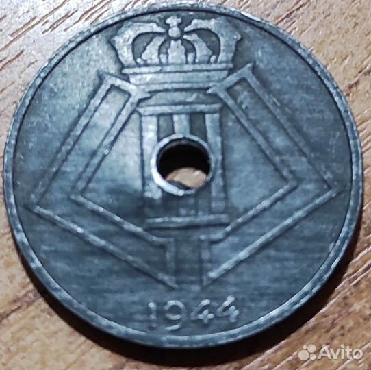 Бельгия 25 сантимов 1944 Король Леопольд III