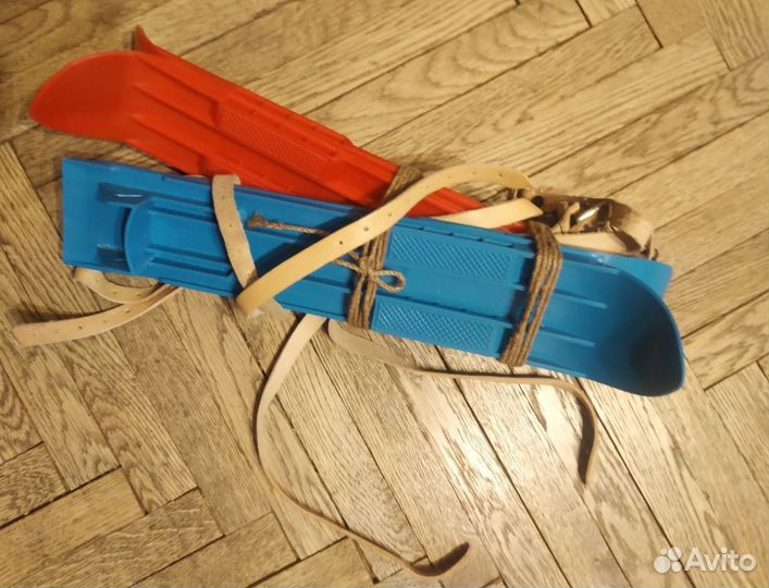 Лыжи детские советские мини пластмассовые