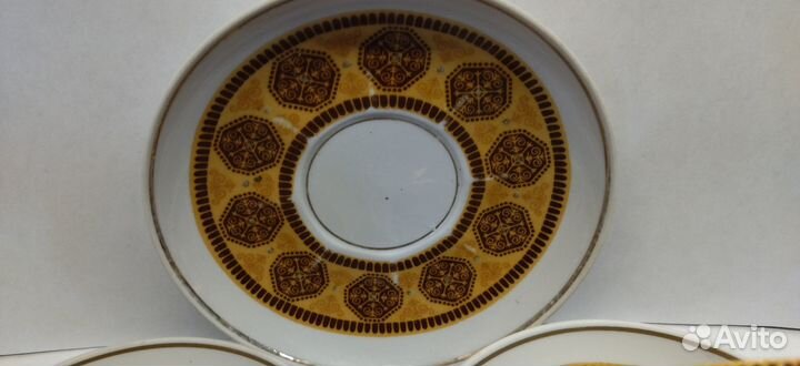 Чайная пара 230 мл фарфор, позолота, рига СССР 197