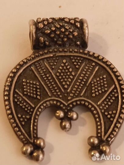 Кулон лунница,серьги серебро, калачи винтаж