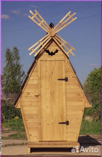 Дачный туалет с декором WOY