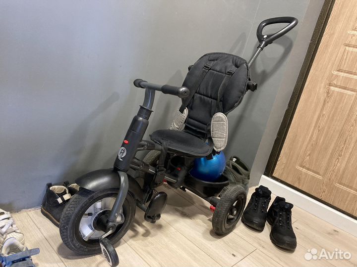 Детский трехколесный велосипед складной с ручкой