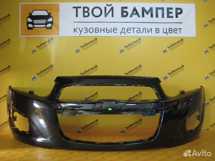 Бампер передний Chevrolet Aveo T300 Черный GAR