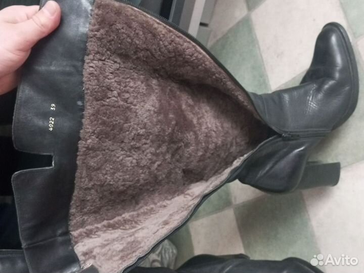 Сапоги зимние женские кожаные 39