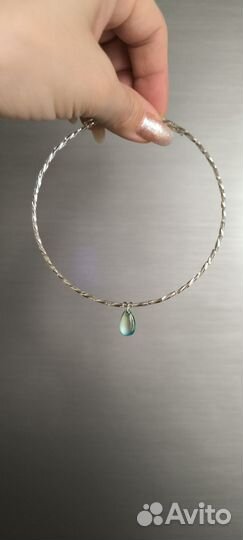 Чокер колье с зелено-голубой каплей omj
