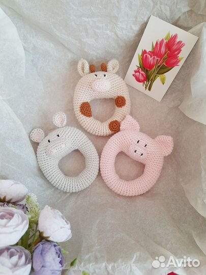 Набор детских погремушек ручной работы