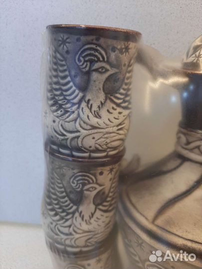 Кувшин и бокалы для вина из керамики