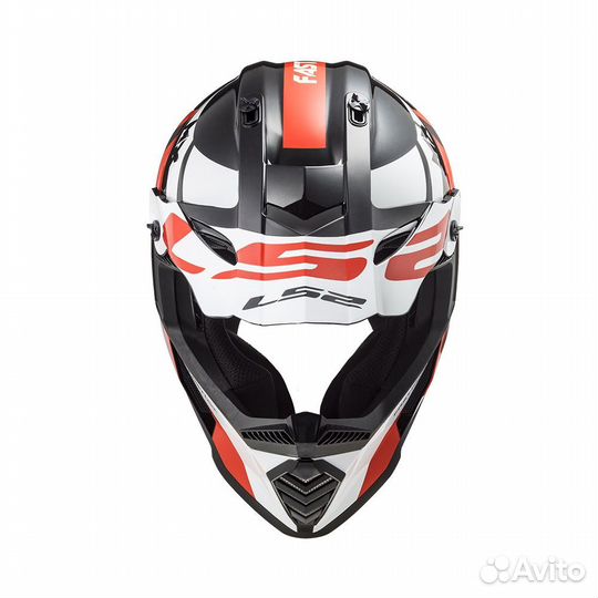 Мотошлем LS2 MX437 fast EVO strike Black-White-Red
