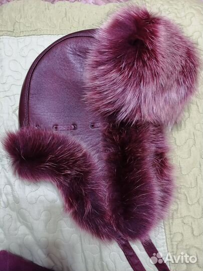 Шапка ушанка женская натуральный мех
